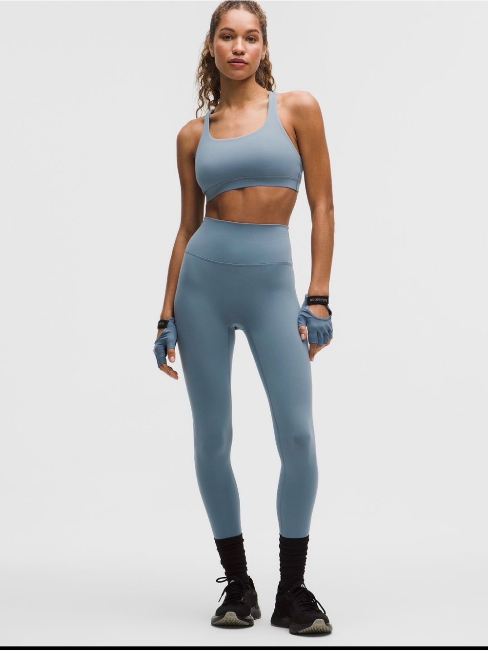 NWT Lululemon Wunder Train No Line High Rise Tight 28" Size 2 Steel Blue